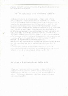 VI Congresso do PAICV: Moção de estratégia de Aristides Raimundo Lima -