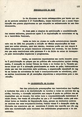 Relatório da OMCV e programa de ação para 1982