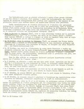 Communiqué des Services d'Information du PAICG, 29 octobre 1973