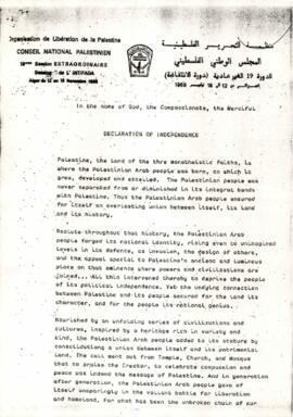 Palestinian Declaration of Independence