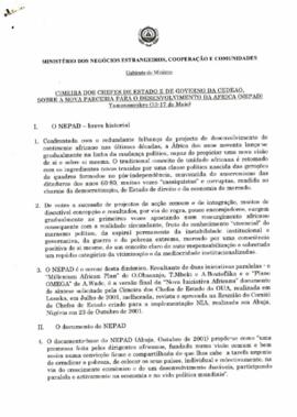 Cimeira dos Chefes de Estado e de Governo da CEDEAO sobre a nova parceria para o desenvolvimento da África (NEPAD)