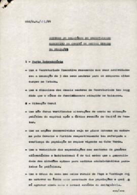Síntese do relatório do Secretariado Executivo do Comité do Sector Urbano da Praia