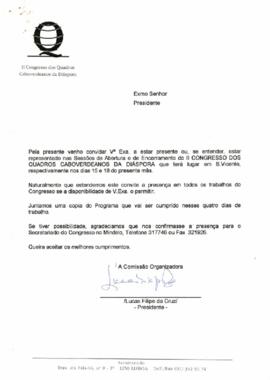 Carta-convite enviada ao Presidente da República de Cabo Verde, Pedro Pires