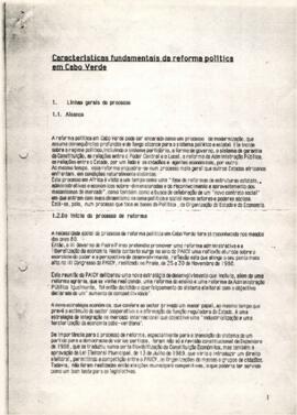 Características fundamentais da reforma política em Cabo Verde