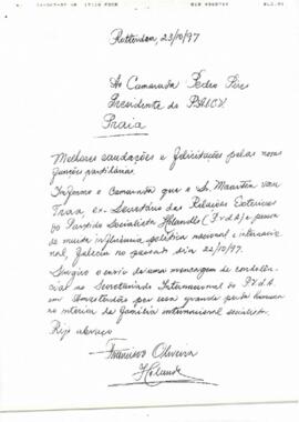 Carta ao Presidente do PAICV do cidadão Francisco OLiveira