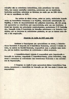 Relatório da OMCV e programa de ação para 1982