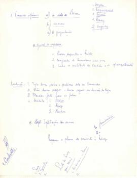 Manuscrito do Comandante Pedro Pires, sobre assuntos diversos