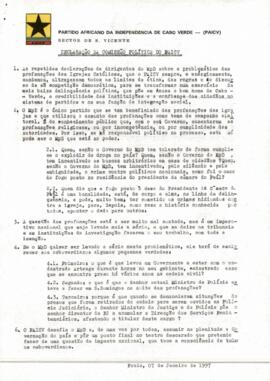 Declaração da Comissão Política do PAICV