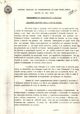 Relatório proposta para  a sede do Setor da Boa Vista, do Departamento de Administração e Finanças