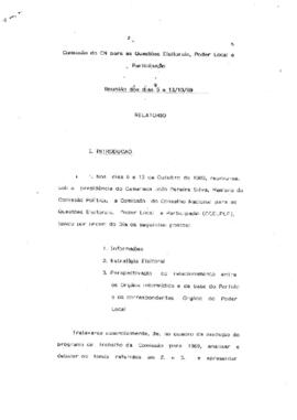 Relatório da Comissão Nacional para as questões eleitorais
