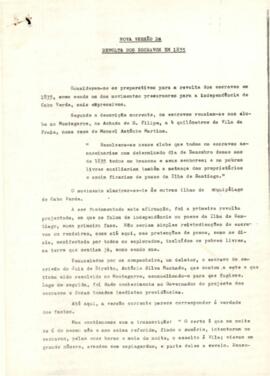 Simpósio sobre a cultura e a literatura cabo-verdiana: Nova versão da revolta dos escravos em 1985, por Henrique Lubrano de Santa Rita Vieira