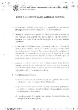 Relatório da Comissão Nacional para as questões eleitorais