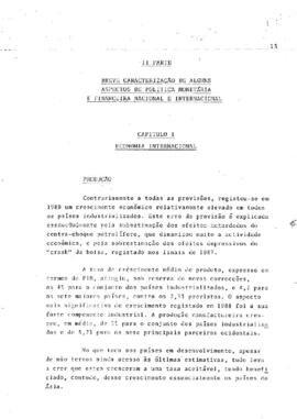 Relatório de atividade do triénio: Balanço contas e breve caracterização de aspectos de Política financeira Nacional e Internacional