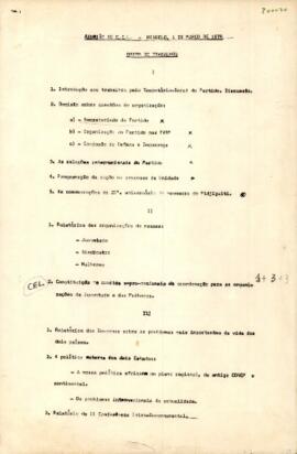 Reunião do CSL, Mindelo 1 de maio 1979: Ordem de trabalho