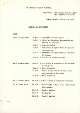 Seminário Florestal: Ordem do dia