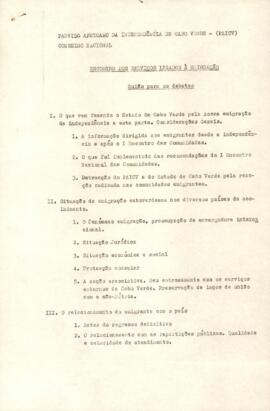 Encontro dos Serviços ligados à emigração: Guião para os debates
