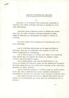 Charte  de l'Interafricaine Socialiste
