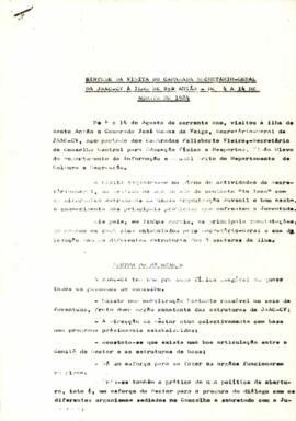 Síntese da visita do  camarada Secretário-Geral da Juventude Africana Amílcar Cabral à ilha de Santão Antão, de 4 a 14 de agosto de 1984