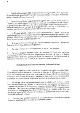 Rapport de la première et de la deuxième réunion du Comité International de Suivi des Assises de l'Afrique