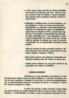 Relatório da OMCV e programa de ação para 1982