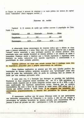 Sondagem realizada em novembro de 1988, por ocasião do III Congresso do PAICV, por Guy Massart