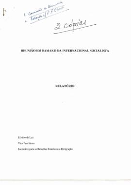 Reunião em Bamako da Internacional Socialista: Relatório