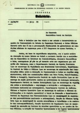 Proposta do Comissariado de Estado da Segurança Nacional e da Ordem Pública