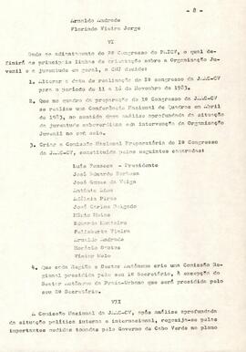 Relatório do Departamento de Organização à IVª Reunião Ordinária da Comissão Nacional da JAAC-CV