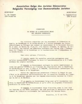 Communiqué du Bureau de l’Association Belge des Juristes Democrates