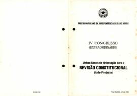 IV Congresso Extraordinário: Linhas Gerais de Orientação para a Revisão Constitucional, ( Ante-Projecto)