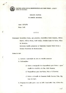 Ata da 4ª reunião ordinária da Conselho Nacional do PAICV