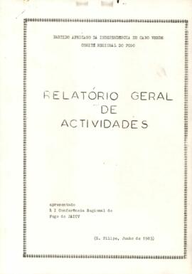 Relatório geral de atividades do Comité Regional do Fogo