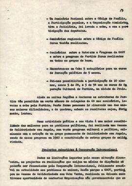 Relatório da OMCV e programa de ação para 1982
