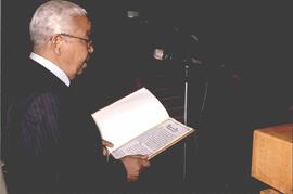 O juramento do Presidente eleito durante a cerimônia de posse