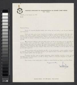 Carta nº 22, de 4 janeiro de 1972, de Amílcar Cabral dirigida a Pedro Pires