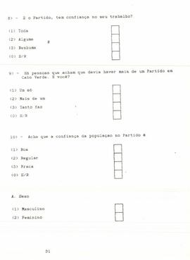Sondagem por ocasião do III Congresso. Resultados