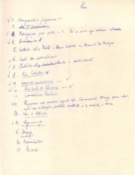 Manuscrito do Comandante Pedro Pires, sobre assuntos diversos