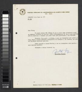 Ofício nº 602, de Aristides Pereira endereçado ao comandante Pedro Pires