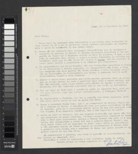 Carta datada de 28 de setembro de 1969, assinada por Aristides Pereira e dirigida a Pedro Pires