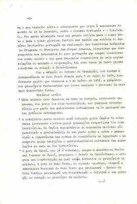 Mensagem do Ano Novo, do Secretário Geral do PAIGC,  camarada Aristides Pereira