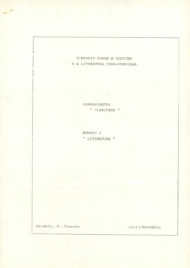 Simpósio sobre a cultura e a literatura cabo-verdiana: A cidade do Mindelo na ficção de António Aurélio Goncalves, por Manuel Brito Semedo