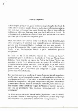 Nota de imprensa