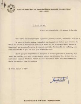 Circular a todos os responsáveis e dirigentes do Partido
