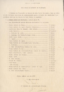 Comunicado do Governo de transição