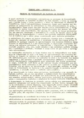 Seminários da Reflexão sobre o Desenvolvimento Local e Participação Popular: Fomento Agro-Pecuario E.P, Programa de distribuição de fatores de produção, por Lino Publio Pinto Monteiro