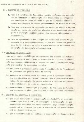 Relatório do Departamento de Organização à IVª Reunião Ordinária da Comissão Nacional da JAAC-CV