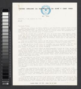Carta nº 79, datada de 17 de março de 1973, assinada por Amílcar Cabral e dirigida a Pedro Pires