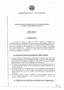 Relatório da Comissão Especializada de Assuntos Jurídicos, Justiça e Segurança Interna