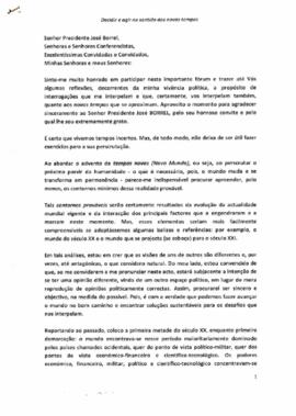 Fórum: " Decidir e agir no sentido dos novos tempos"