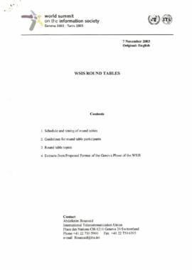 Cimeira Mundial: Wsis Round Tables
